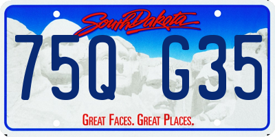 SD license plate 75QG35