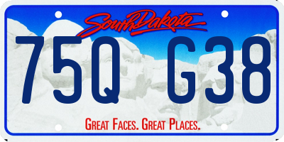 SD license plate 75QG38
