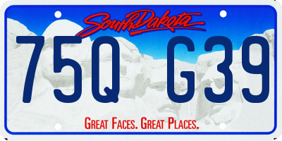 SD license plate 75QG39