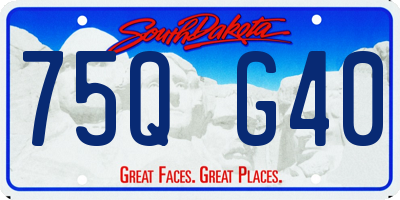 SD license plate 75QG40