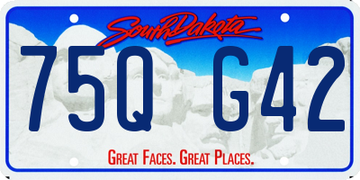 SD license plate 75QG42