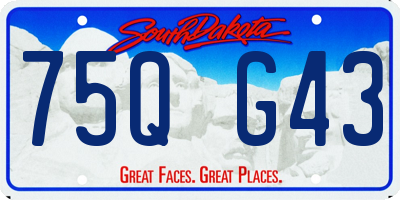 SD license plate 75QG43