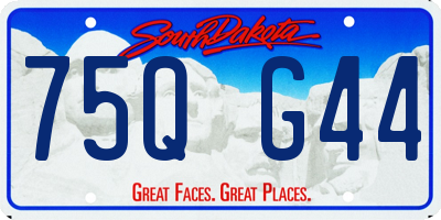 SD license plate 75QG44
