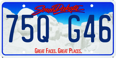 SD license plate 75QG46
