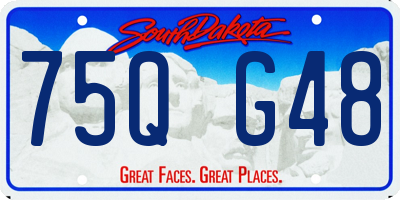 SD license plate 75QG48