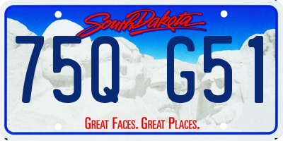 SD license plate 75QG51