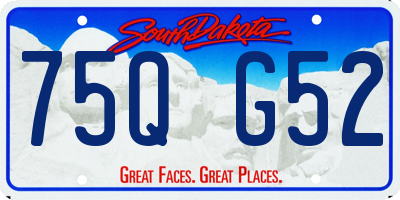 SD license plate 75QG52