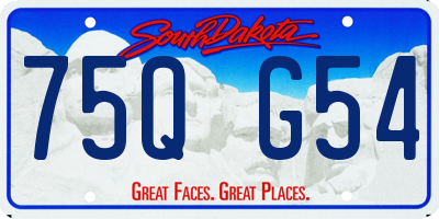 SD license plate 75QG54