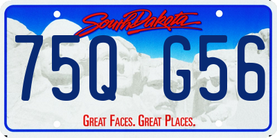 SD license plate 75QG56