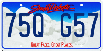 SD license plate 75QG57