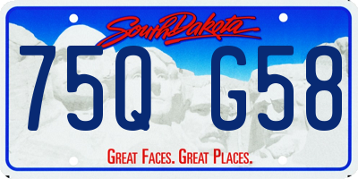 SD license plate 75QG58