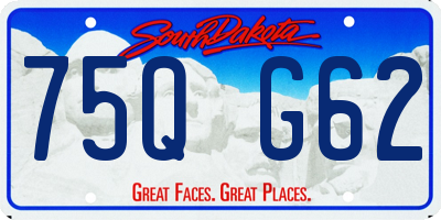 SD license plate 75QG62