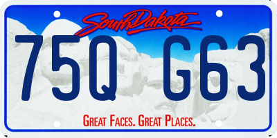 SD license plate 75QG63