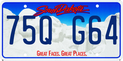 SD license plate 75QG64