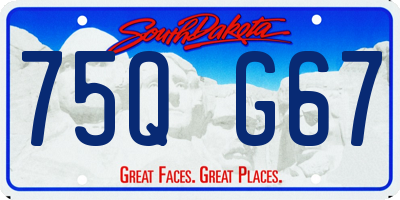 SD license plate 75QG67