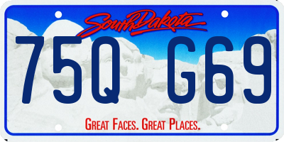 SD license plate 75QG69