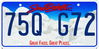 SD license plate 75QG72