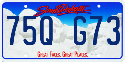 SD license plate 75QG73