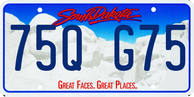 SD license plate 75QG75