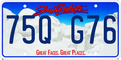 SD license plate 75QG76
