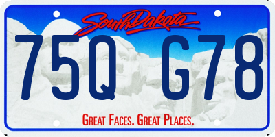 SD license plate 75QG78