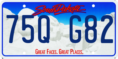 SD license plate 75QG82