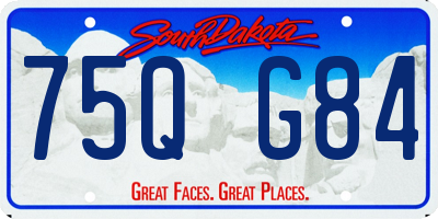 SD license plate 75QG84
