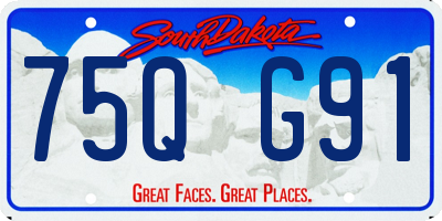 SD license plate 75QG91