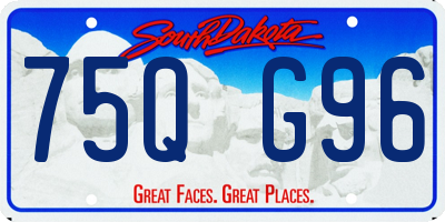 SD license plate 75QG96