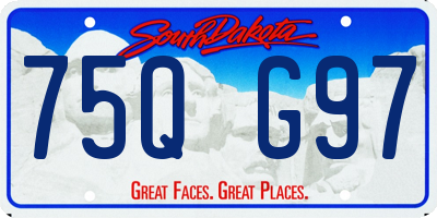 SD license plate 75QG97