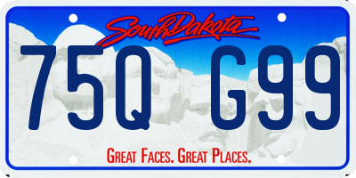 SD license plate 75QG99