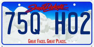 SD license plate 75QH02