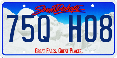SD license plate 75QH08