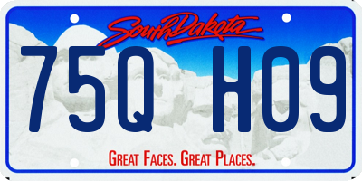 SD license plate 75QH09