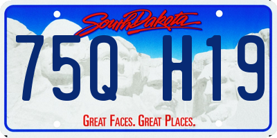 SD license plate 75QH19