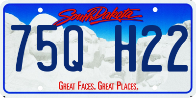 SD license plate 75QH22