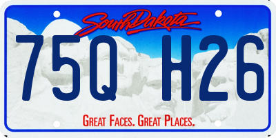 SD license plate 75QH26