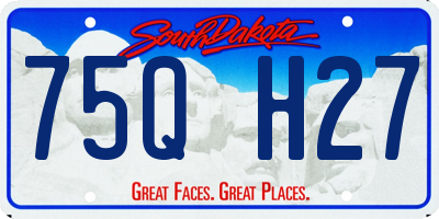 SD license plate 75QH27