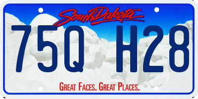 SD license plate 75QH28