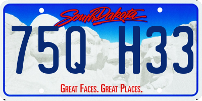 SD license plate 75QH33