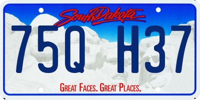 SD license plate 75QH37