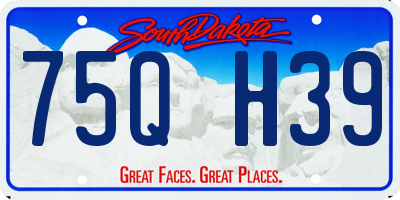 SD license plate 75QH39