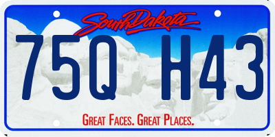 SD license plate 75QH43
