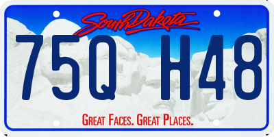 SD license plate 75QH48