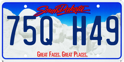 SD license plate 75QH49