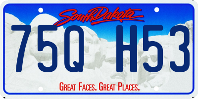 SD license plate 75QH53