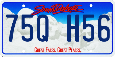 SD license plate 75QH56