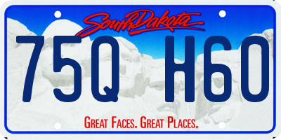 SD license plate 75QH60