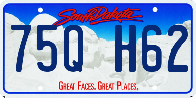 SD license plate 75QH62