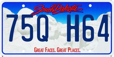 SD license plate 75QH64